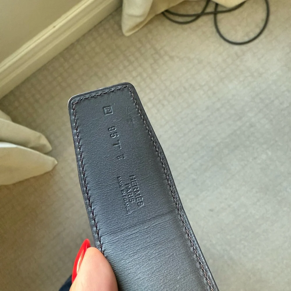 Hermes Black Leather Belt men’s - Picture 5 of 6